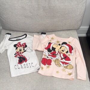 Disney Minnie and Mickey Mouse Festive Long Sleeve Tops